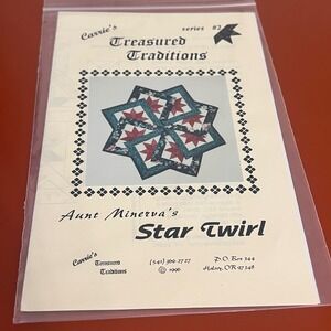 Carrie's Treasured Traditions Aunt‎ Minerva's Star Twirl Quilt Pattern 1996
